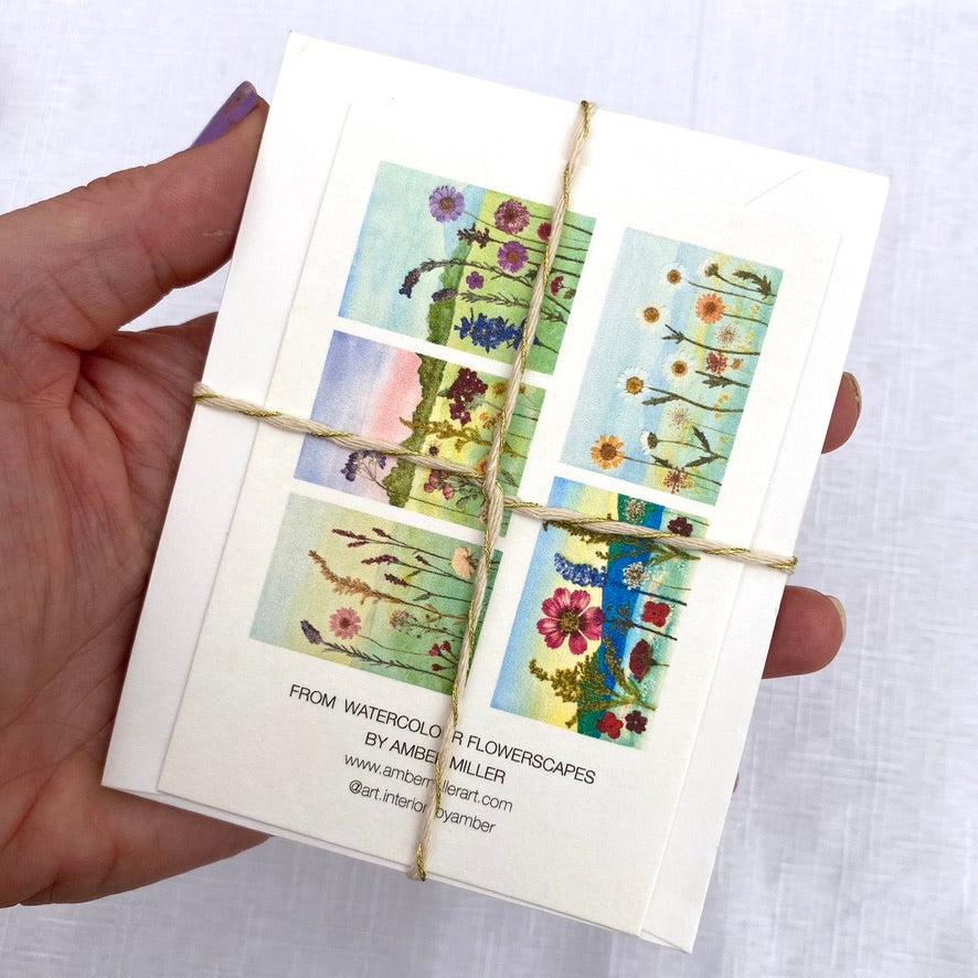 Mini Flowerscape Blank Cards- Set of 5